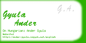 gyula ander business card